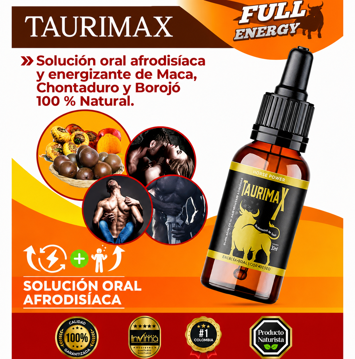 TAURIMAX POTENCIALIZADOR SEXUAL NATURAL 100% ORIGINAL