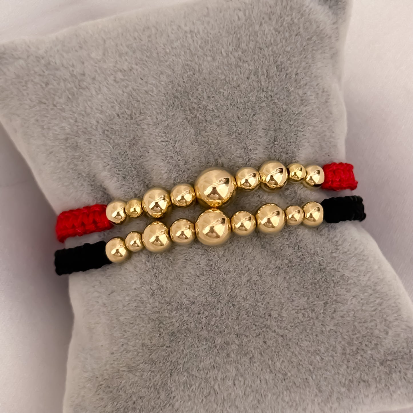 Promoción de Pulseras para Parejas en Balin de 6mm Y 5mm Liso en Oro Laminado 18k con Garantia de por vida