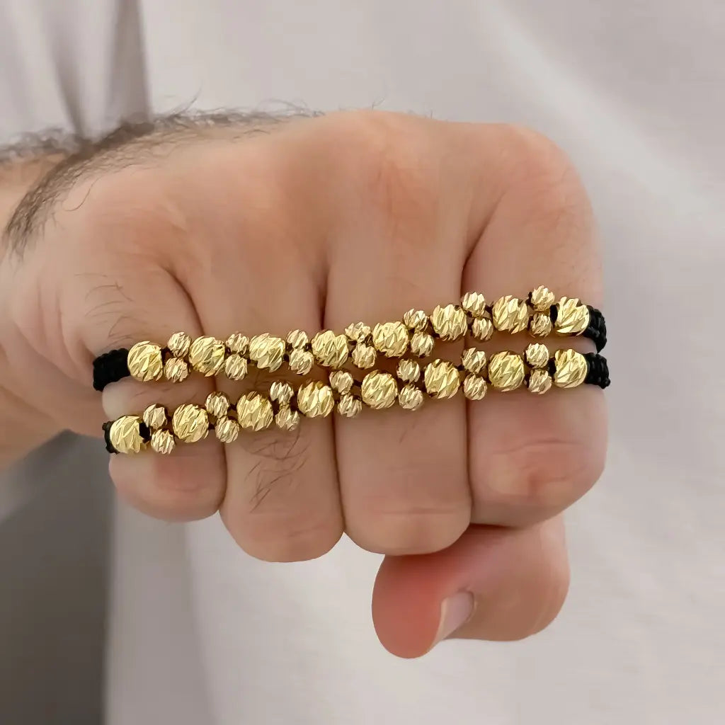 Promoción de 2 Pulseras Parejas Balin Italiano de 6mm y 4mm en Oro Laminado 18k
