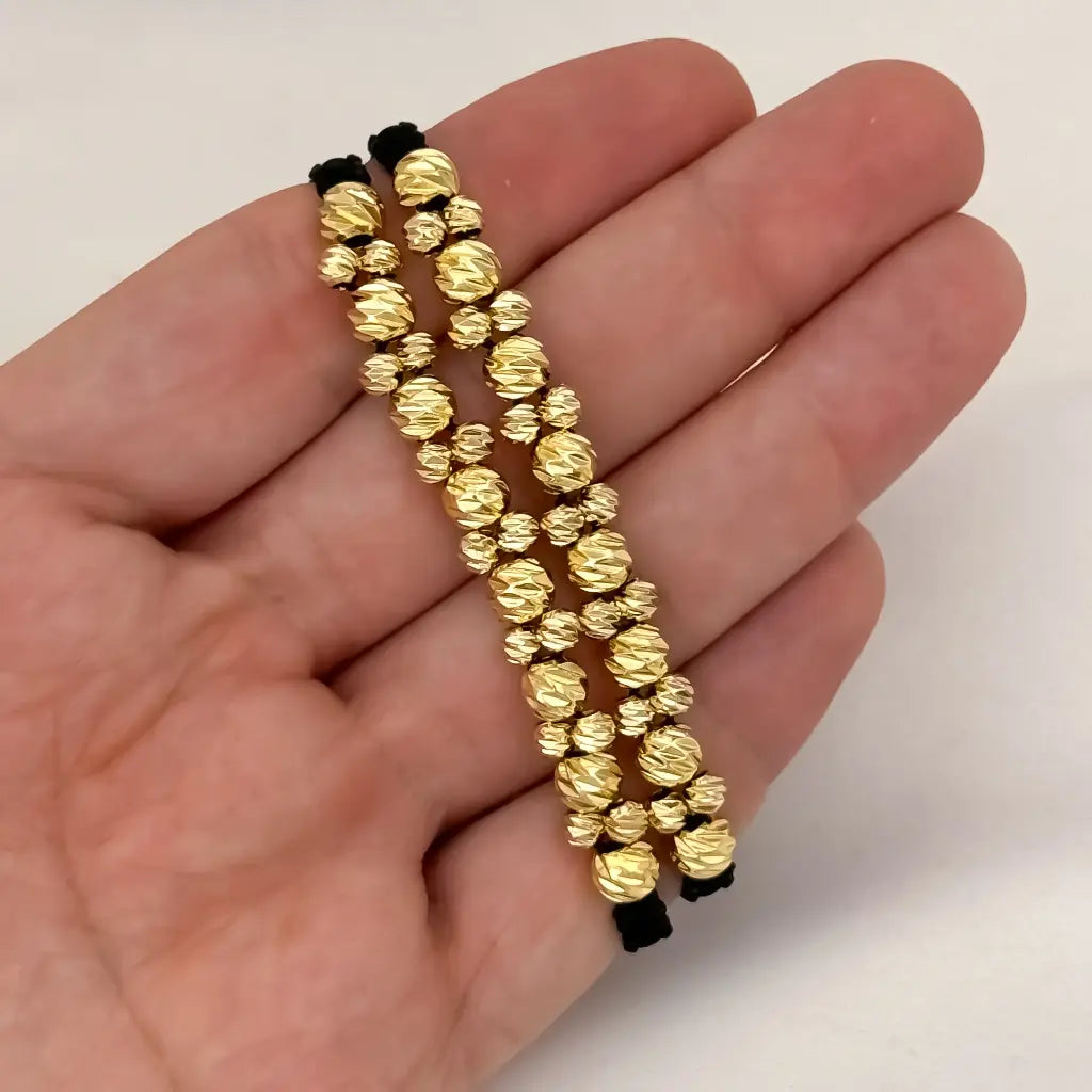 Promoción de 2 Pulseras Parejas Balin Italiano de 6mm y 4mm en Oro Laminado 18k