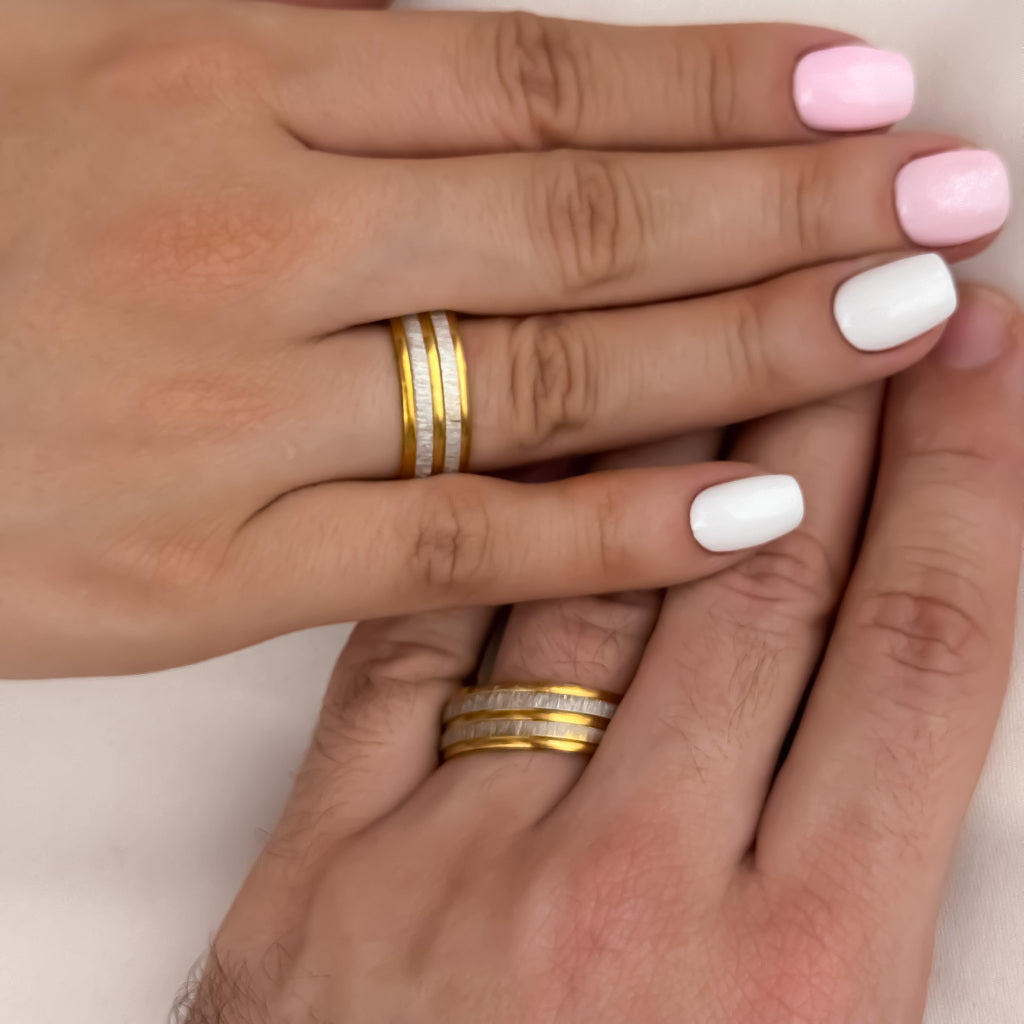 Argollas De Matrimonio De Líneas Cristales + Envío Gratis