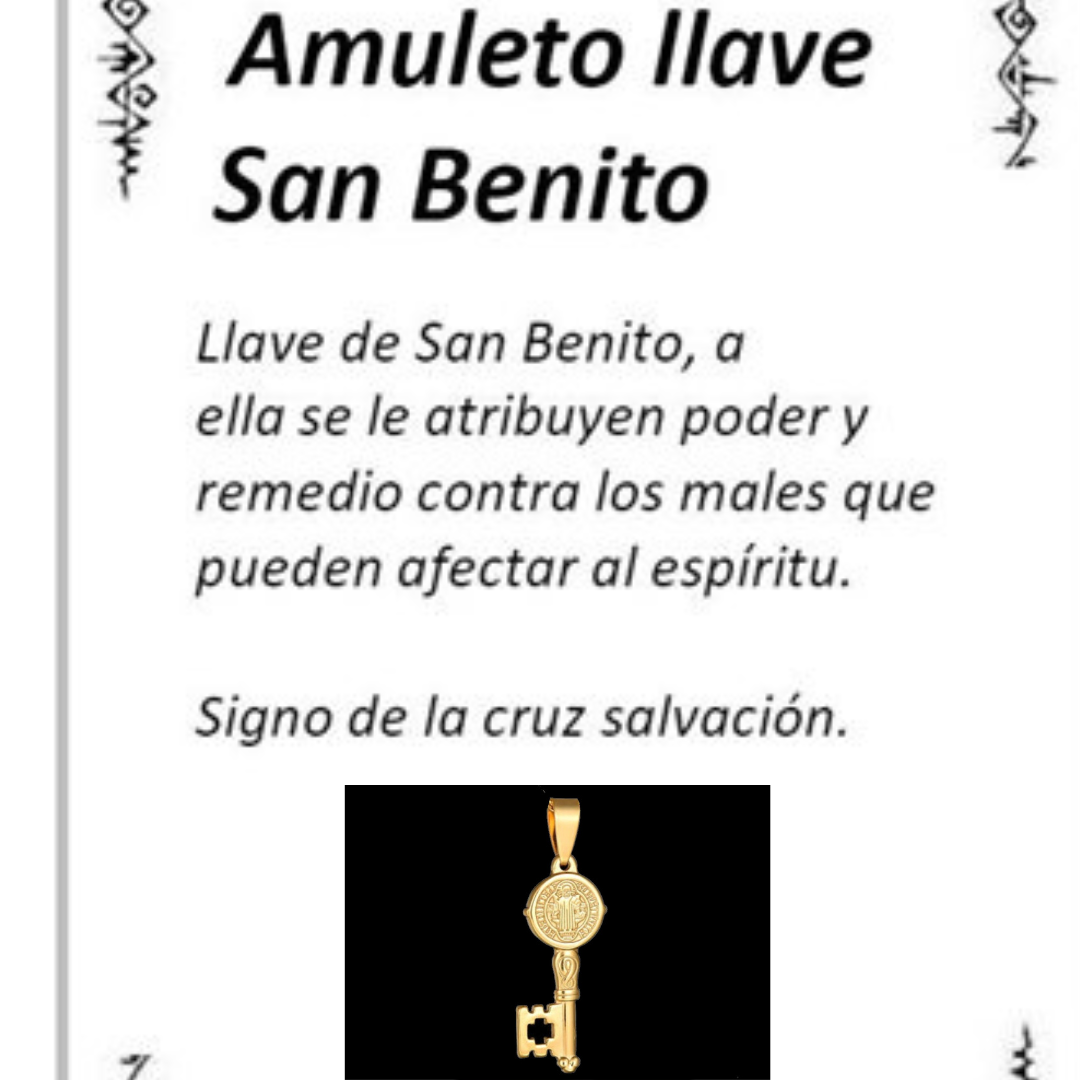 Protege tu Camino con el Amuleto Llaves de San Benito en Oro Laminado 18k con Garantia de por vida