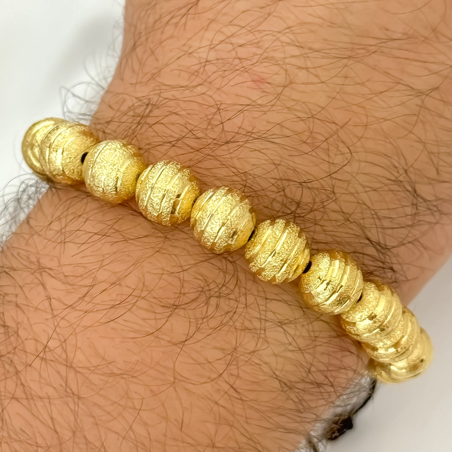 Pulsera Balin Diamantado 10mm en Oro Laminado 24k con Garantia de por vida