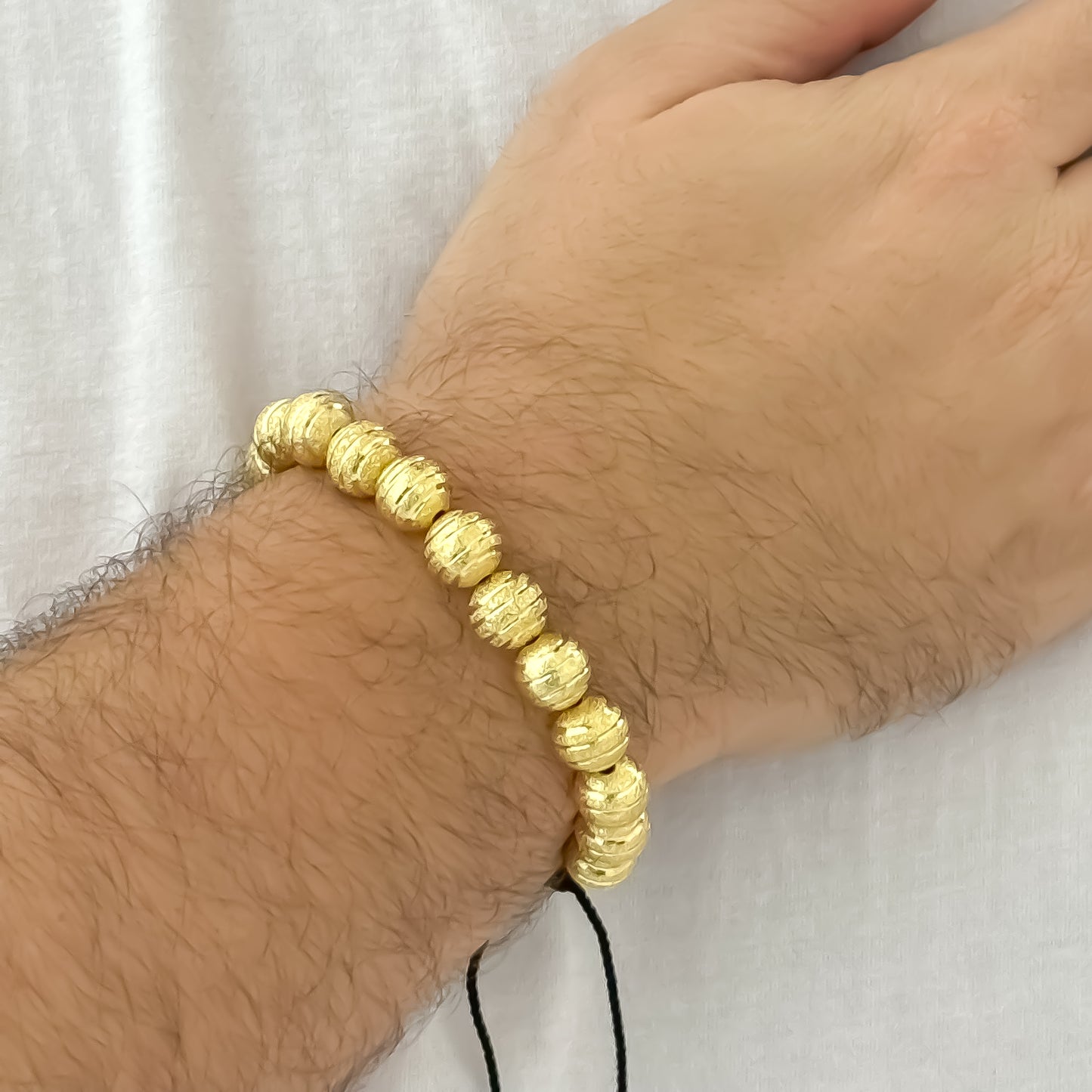 Pulsera Balin Diamantado 10mm en Oro Laminado 24k con Garantia de por vida