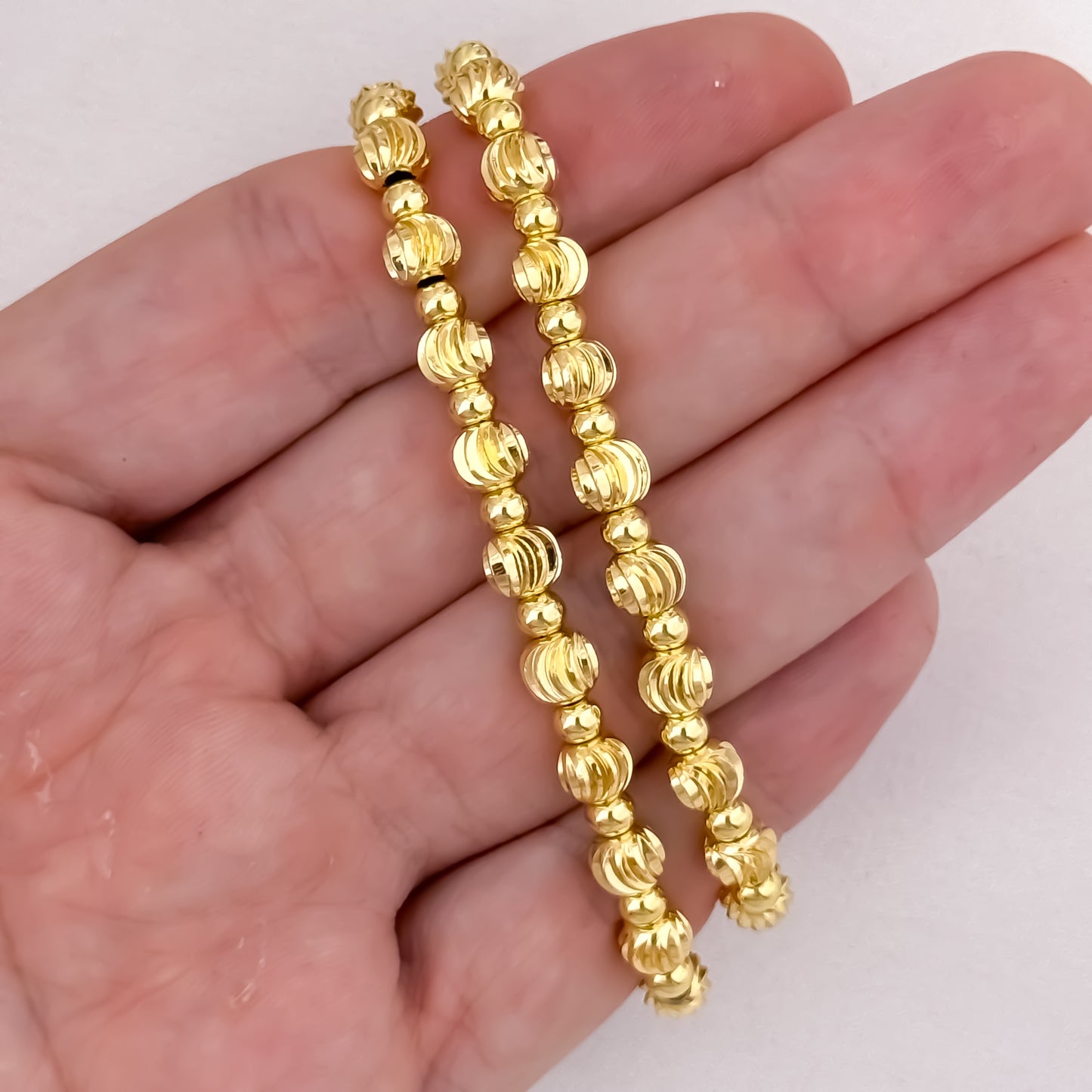 2 Pulseras para Parejas en Balin Italiano Nuevo Tejido de balin  en Oro amarillo  Simbolo de Amor   en Oro Laminado 18k con Garantia de por vida