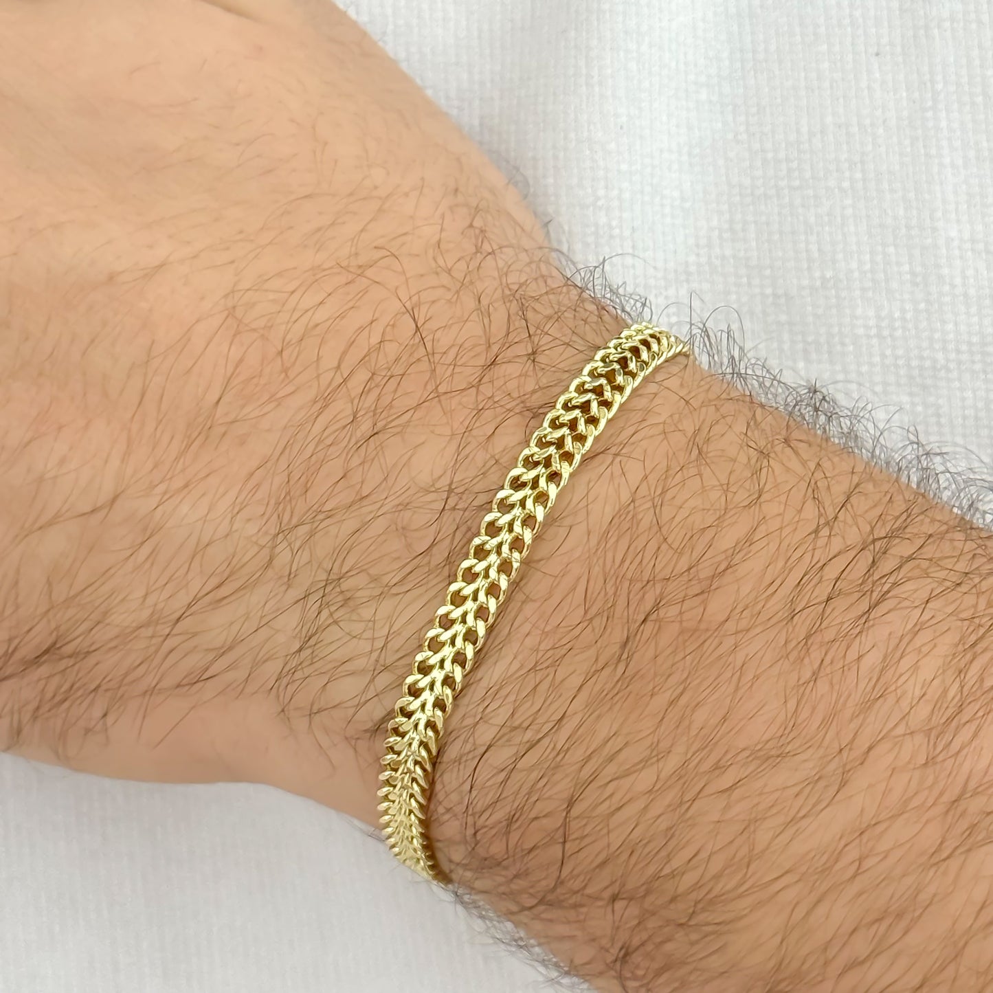 Pulsera Tejido Sedusa 20cm-5mm de Grosor en  Oro Laminado 24k con Garantía de por vida