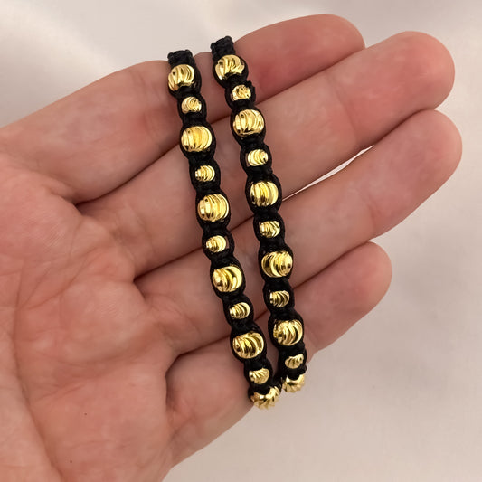 Promoción de 2 Pulseras Para Parejas en Balin Italiano de 5mm y 4mm en Oro Laminado 18k con Garantía de por vida