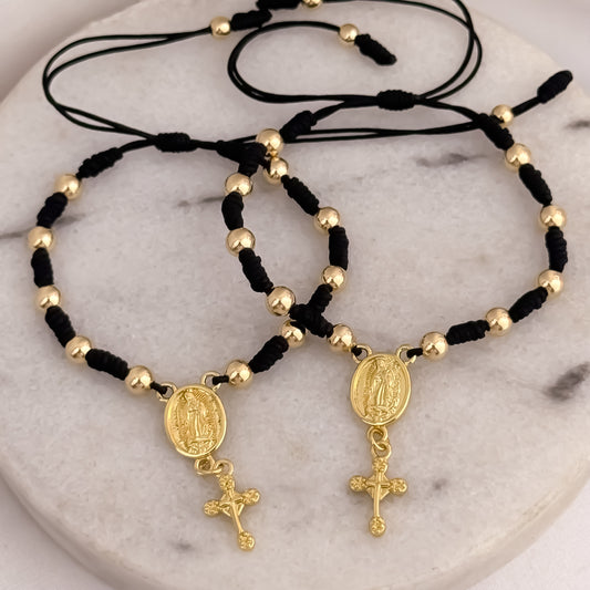 Promoción de 2 Denarios para Parejas de Virgen de Milagrosa en Oro Laminado 18k con Garantía de por vida