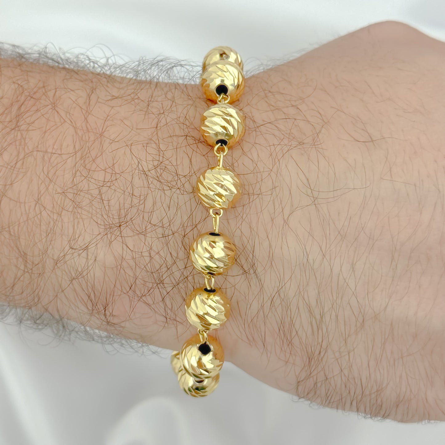 Pulsera Entorchada Balin 10mm  Balin Italiano en Oro Laminado 24k con Garantia de por vida