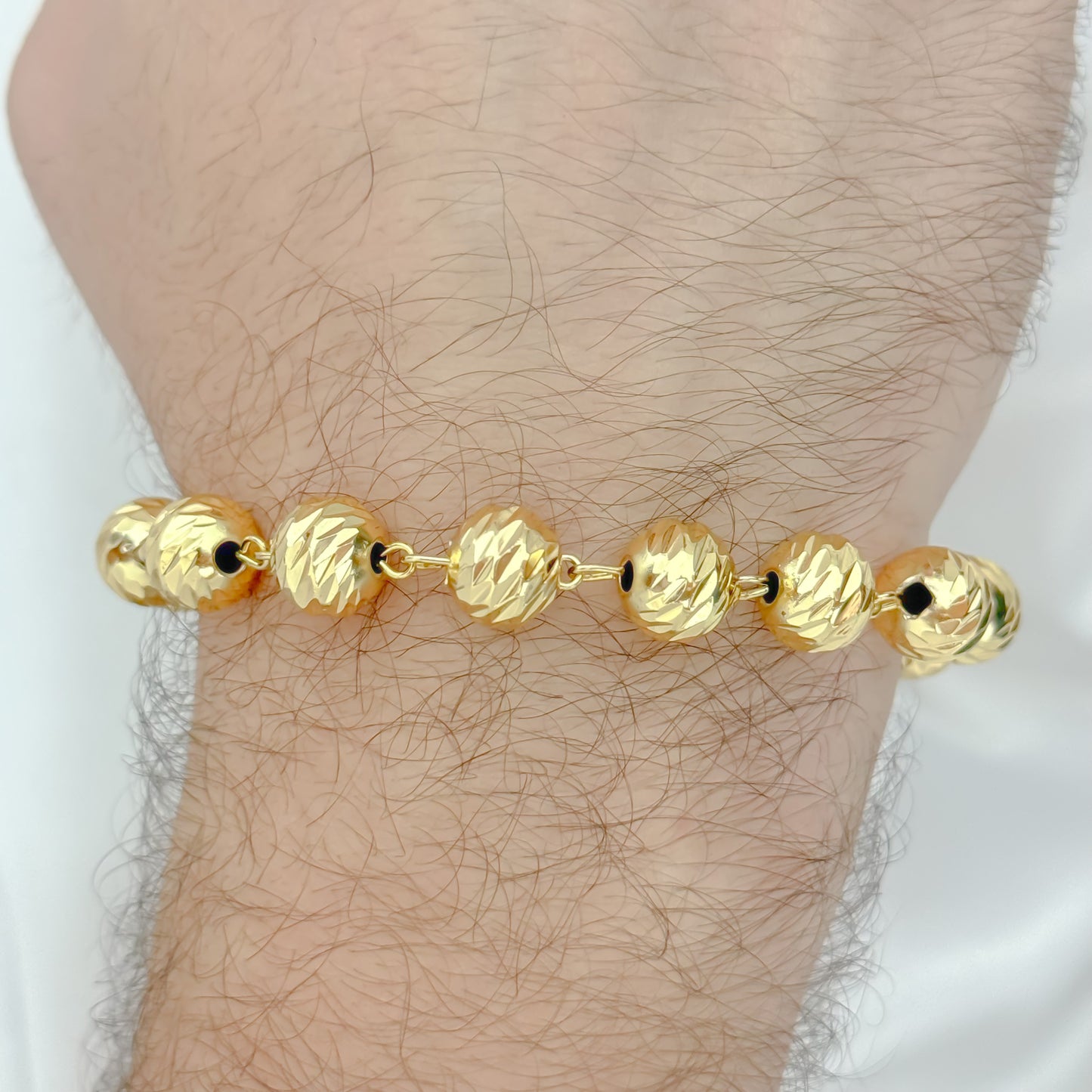 Pulsera Entorchada Balin 10mm  Balin Italiano en Oro Laminado 24k con Garantia de por vida