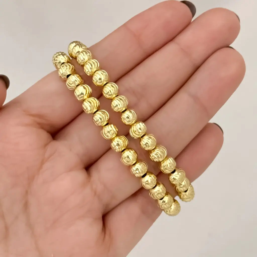 Nuevo Pulseras para Parejas Balin Italiano de 6mm de Grosor en Oro Laminado 18k con Garantia de por vida