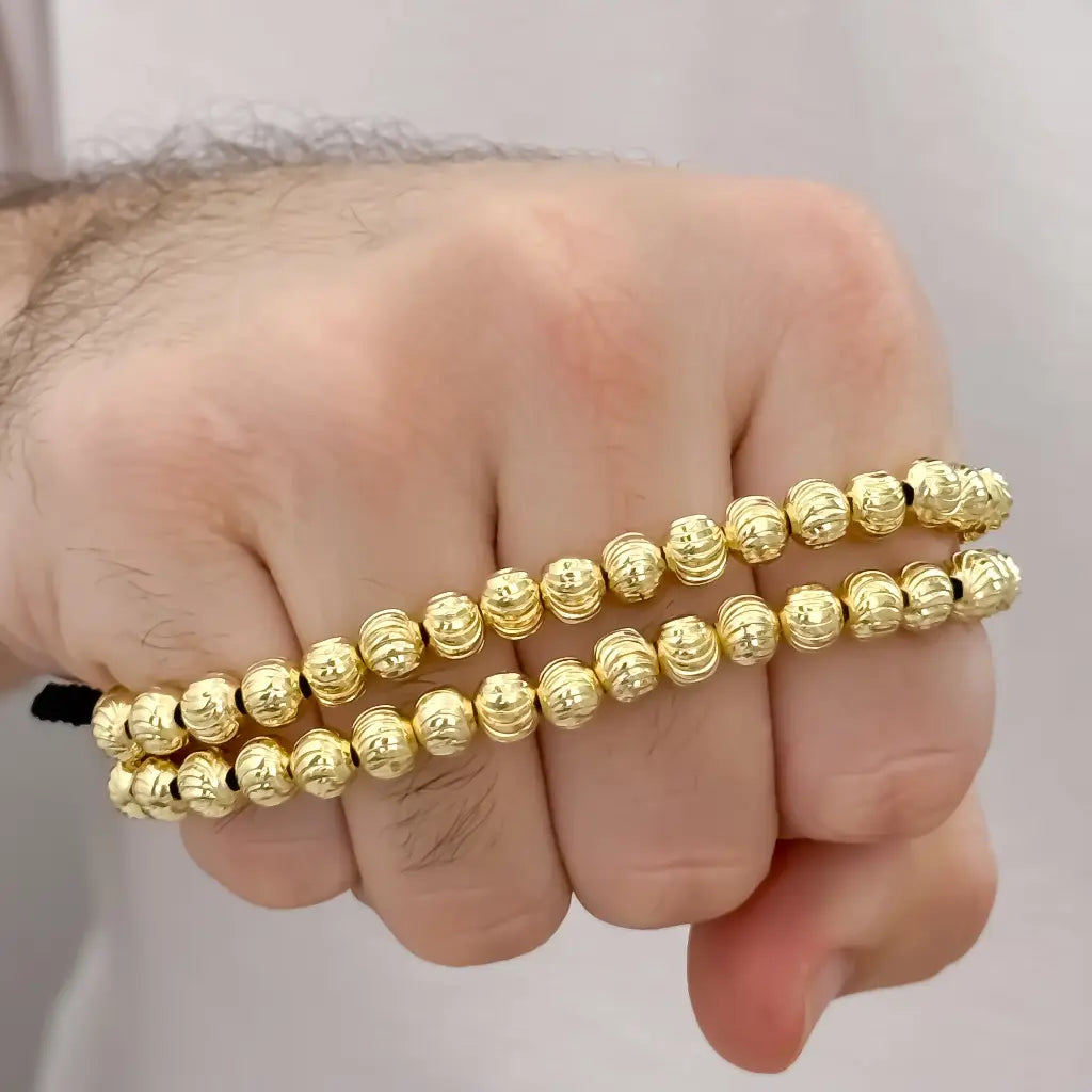 Nuevo Pulseras para Parejas Balin Italiano de 6mm de Grosor en Oro Laminado 18k con Garantia de por vida